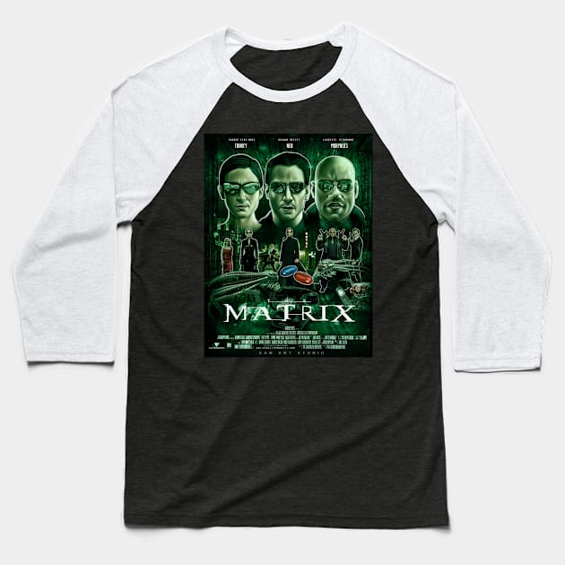 The Matrix 1999 Art Baseball T-Shirt by SAN ART STUDIO 